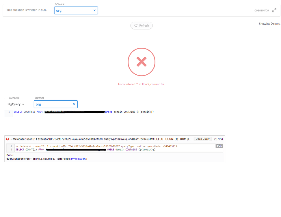Filter values are not being passed to BigQuery for custom SQL ...