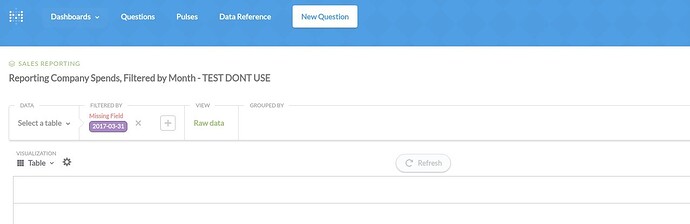 metabase field filter