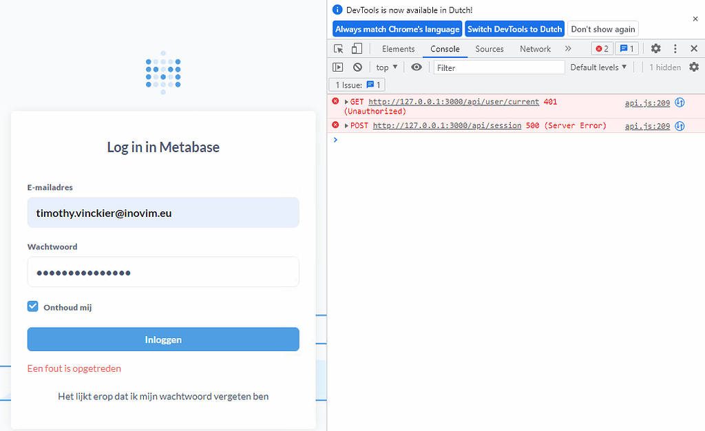 Can't login on Metabase - Server error - Get Help - Metabase Discussion