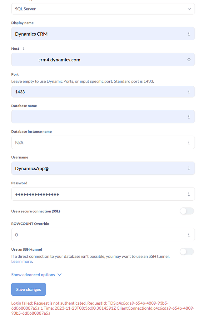 Connection between MS Dynamics - Metabase - Get Help - Metabase Discussion