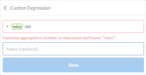 metabase custom expression not null