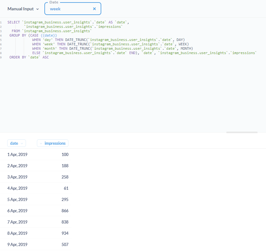 Create Date Trunc By Day Week Month Using Text Filter Get Help 